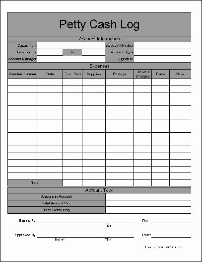 Free Petty Cash Log Sheet New Free Wide Row Petty Cash Log From formville