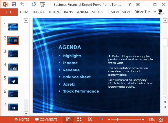 Free Power Point Templates Com Awesome Free Business Financial Report Powerpoint Template