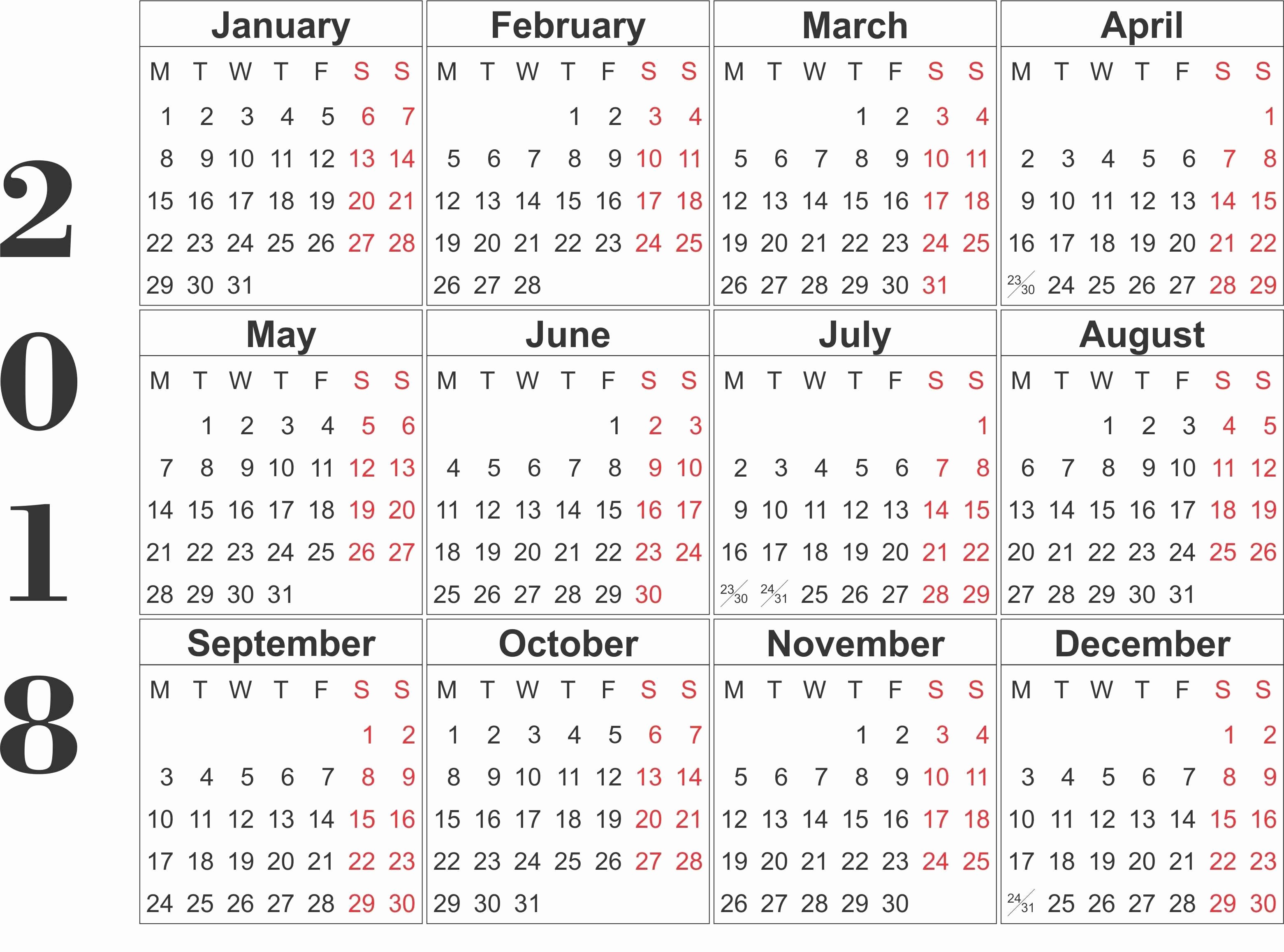 Free Printable 12 Month Calendar Fresh Download 12 Month Printable Calendar 2018 From January to