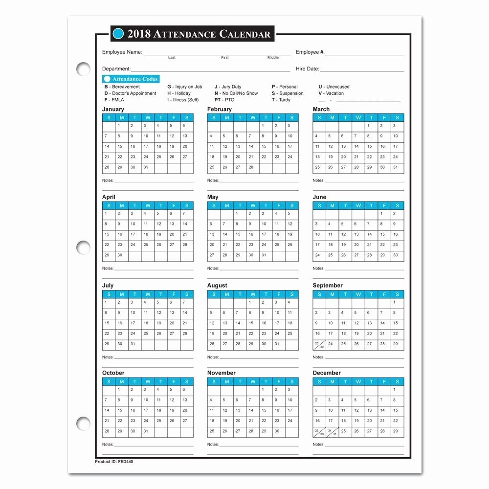 Free Printable 2016 attendance Calendar Luxury Employee attendance Calendar 2018 Free Tracker Pdf Excel