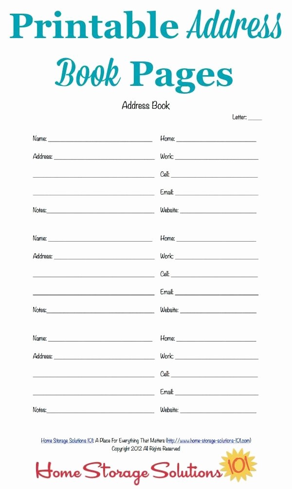 Free Printable Address Book Pages Inspirational Free Printable Address Book Pages Get Your Contact