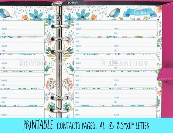Free Printable Address Book Pages Luxury Address Book Printable Contact Pages A4 8 5x11 Letter Size