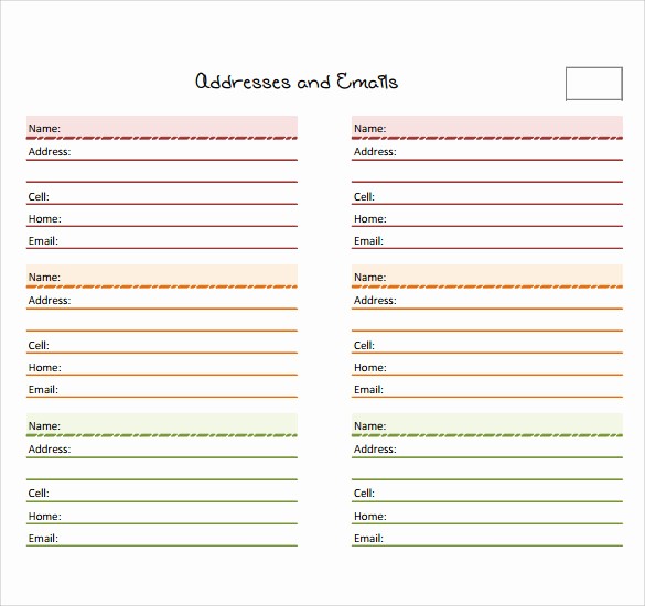 Free Printable Address Book Pages Unique 10 Address Book Samples