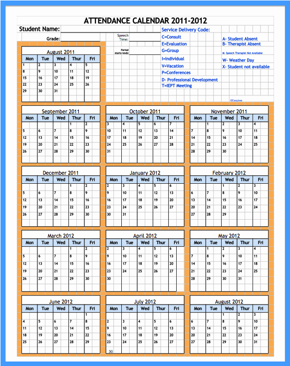 Free Printable attendance Calendar 2016 Awesome Printable Employee attendance Calendar Template 2016