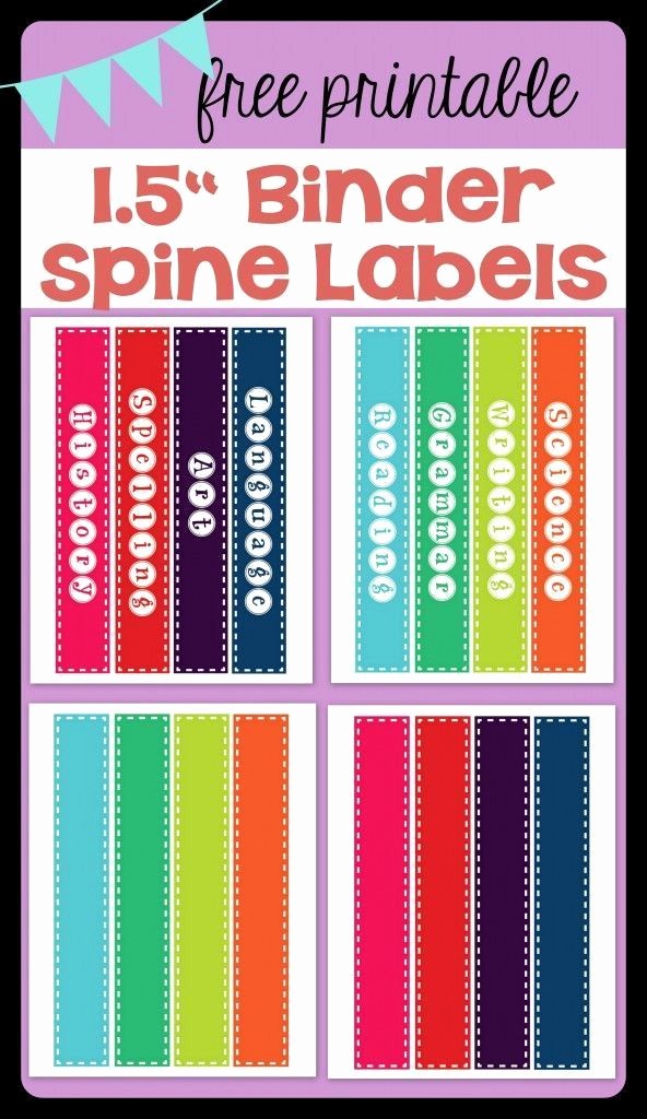 Free Printable Binder Spine Labels Beautiful Free Printable 1 5&quot; Binder Spine Labels for Basic School
