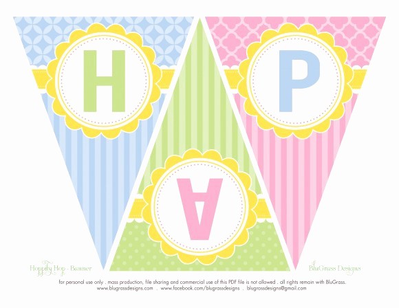 Free Printable Birthday Banner Templates Inspirational Free Easter Party Printables From Blugrass Designs
