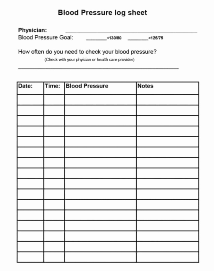 Free Printable Blood Pressure Log Best Of Free Blood Pressure Log Templates and Tracker Sheets
