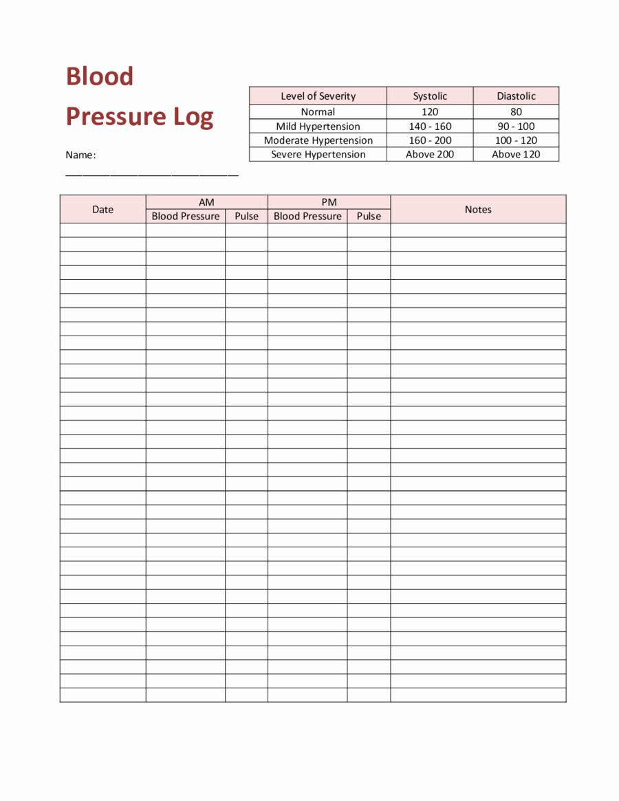 Free Printable Blood Pressure Log Fresh Image Result for Blood Pressure Diary Template