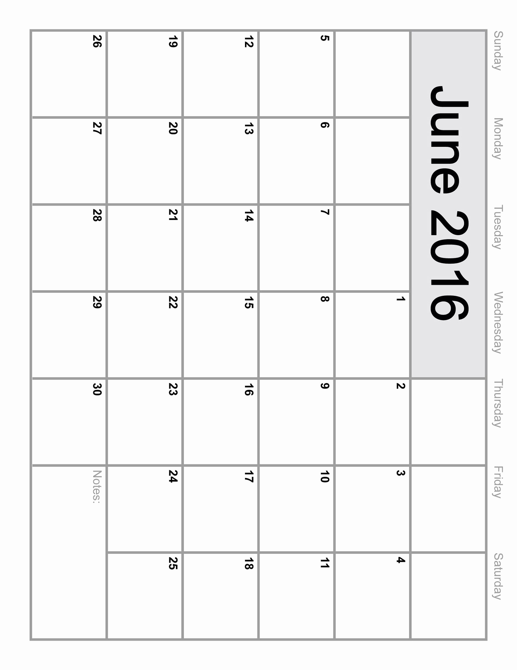 Free Printable Calendar 2016 Template Luxury June 2016 Printable Calendar Landscape A4 Portrait