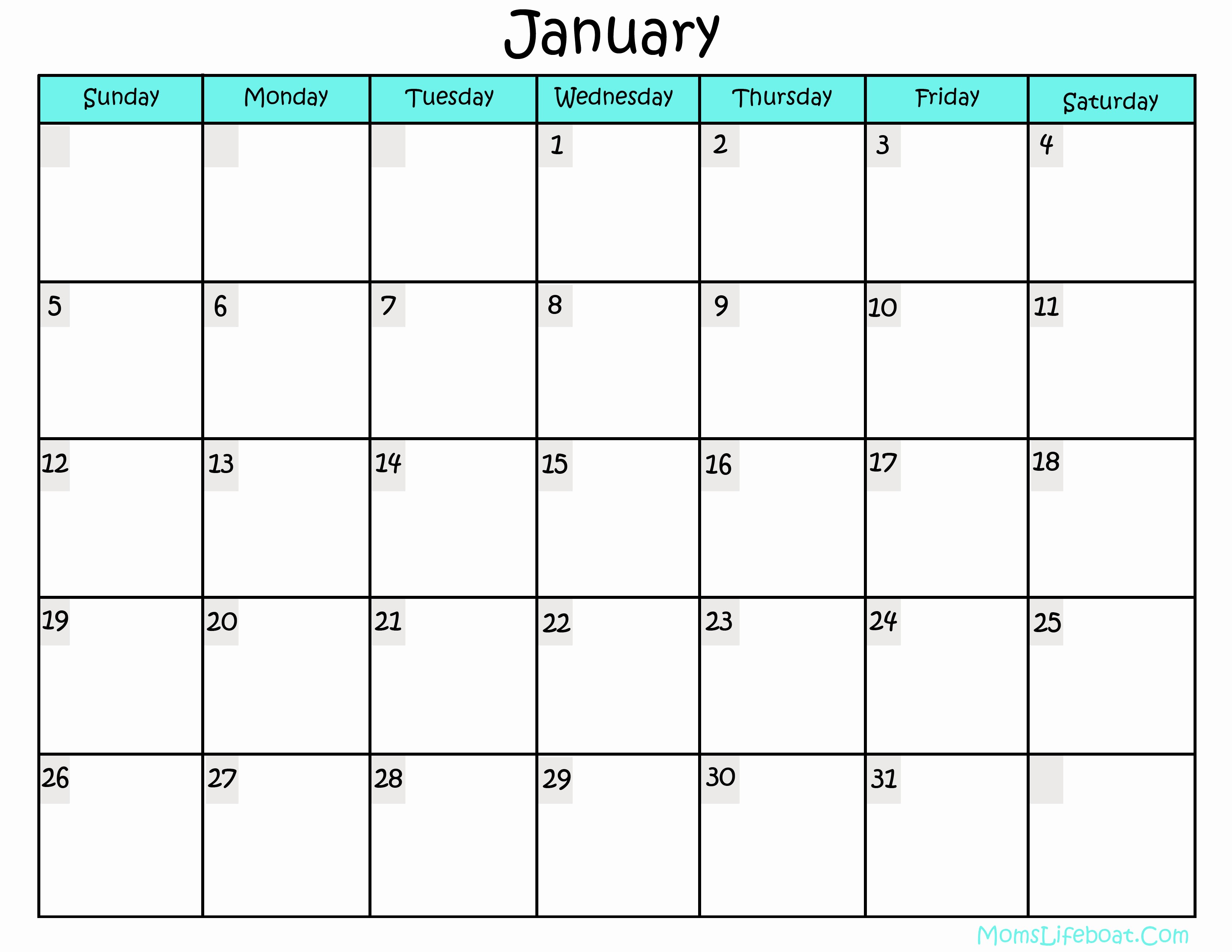 Free Printable Calendar 2016 Template New Free Printable Blank Calendar Template 2016 Printable