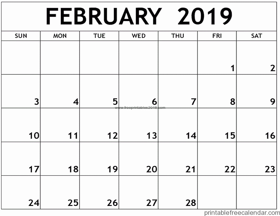 Free Printable Calendar Templates 2019 Awesome Free Printable February 2019 Calendar Templates