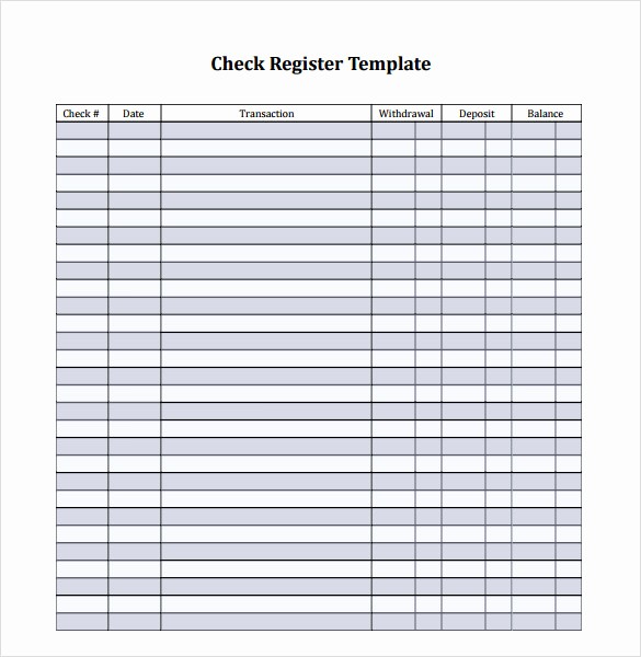 Free Printable Checkbook Register Template Best Of Check Register Template