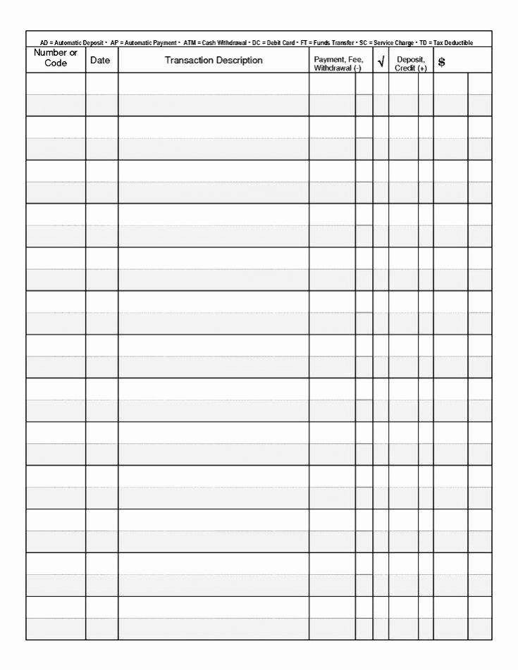 Free Printable Checkbook Register Template Best Of Free Check Register Template Excel