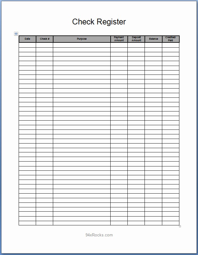 Free Printable Checkbook Register Template Elegant Free Printable Check Register Template