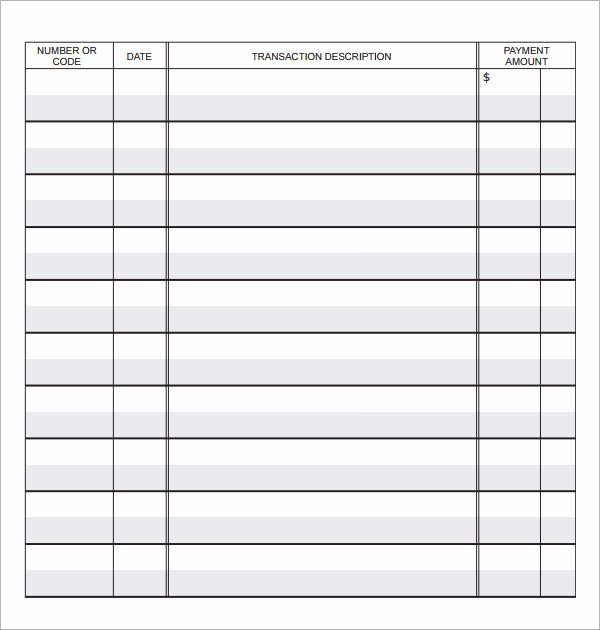 Free Printable Checkbook Register Template Fresh 10 Sample Check Register Templates to Download