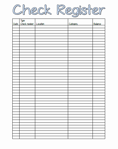Free Printable Checkbook Register Template Inspirational Check Register Template