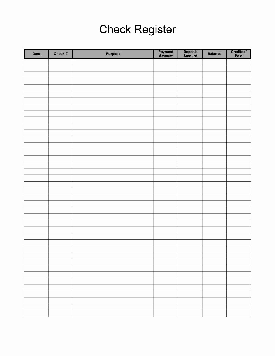 Free Printable Checkbook Register Template Lovely 37 Checkbook Register Templates [ Free Printable]