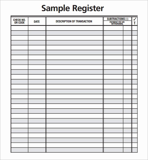 Free Printable Checkbook Register Template Luxury 5 Best Of Free Printable Check Register Pdf Free