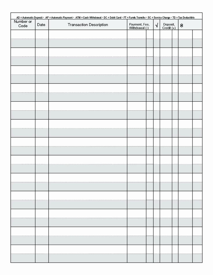 Free Printable Checkbook Register Template New 15 Checkbook Balance Worksheet