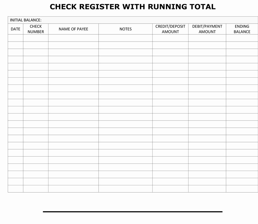 Free Printable Checkbook Register Template Unique 37 Checkbook Register Templates [ Free Printable