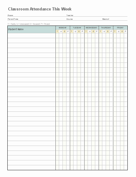 Free Printable Class Roster Template Awesome Free Blank Class Roster Printable