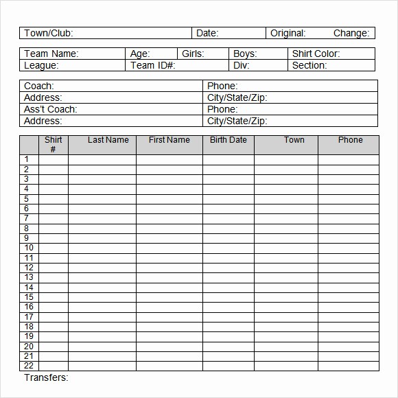 Free Printable Class Roster Template Elegant 10 Sample Roster Templates for Free Download