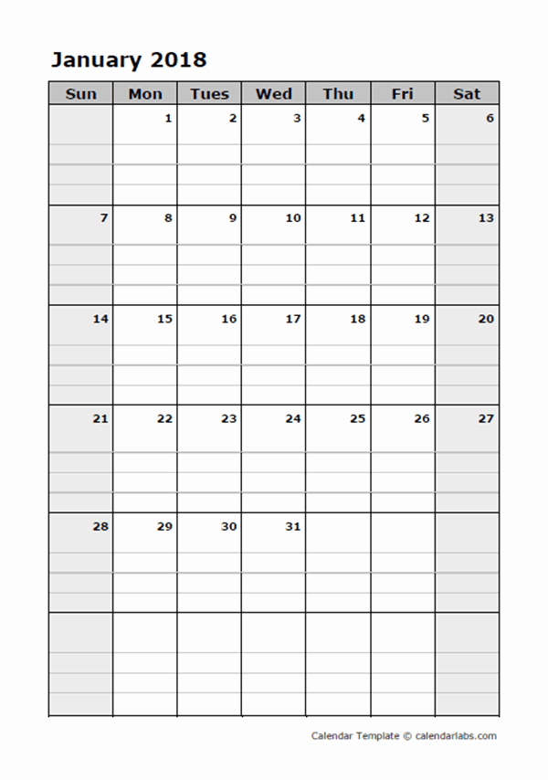 Free Printable Daily Calendar 2018 Luxury 2018 Blank Daily Planner Free Printable Templates