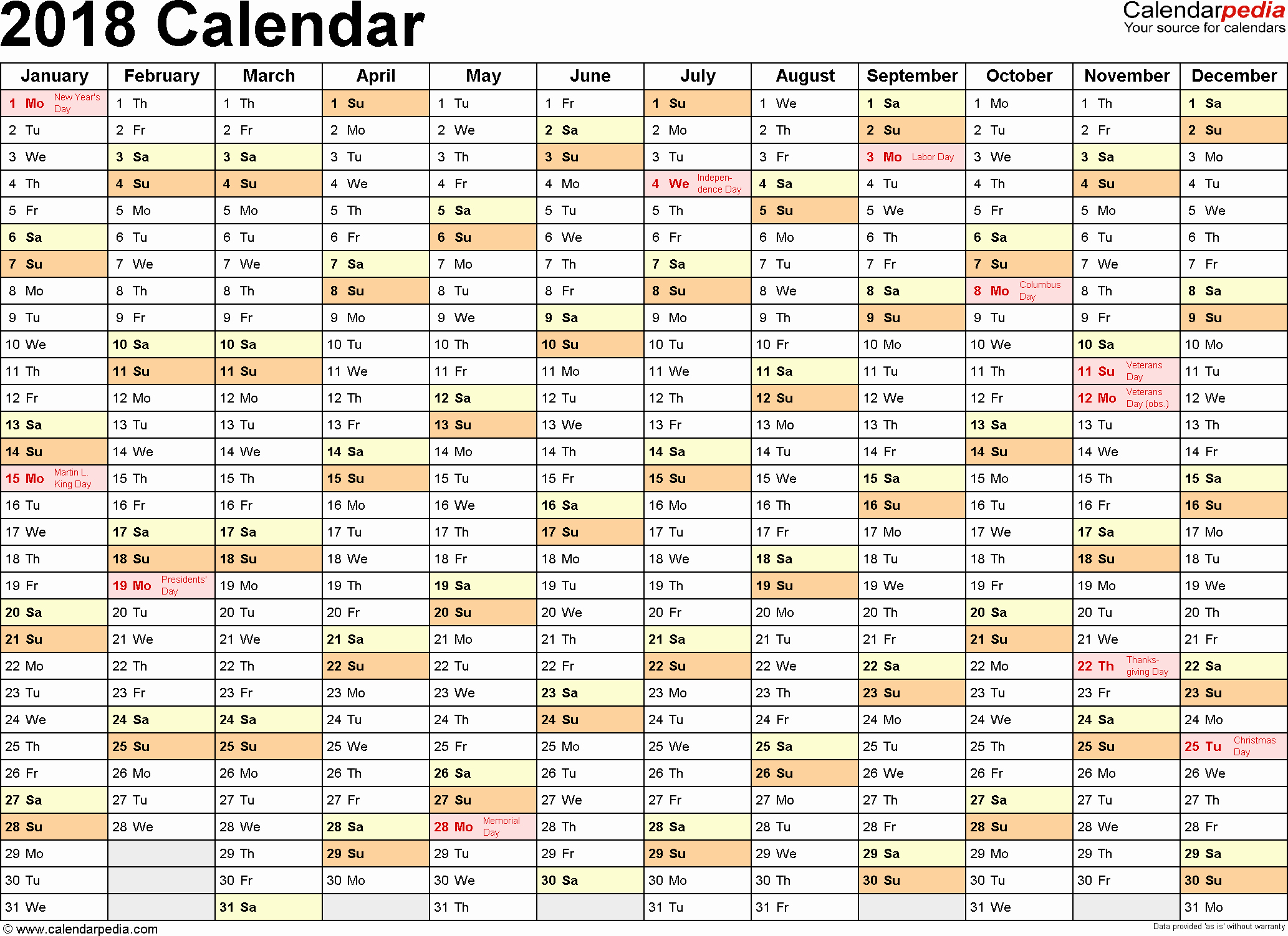 Free Printable Daily Calendar 2018 New 2018 Calendar Download 17 Free Printable Excel Templates