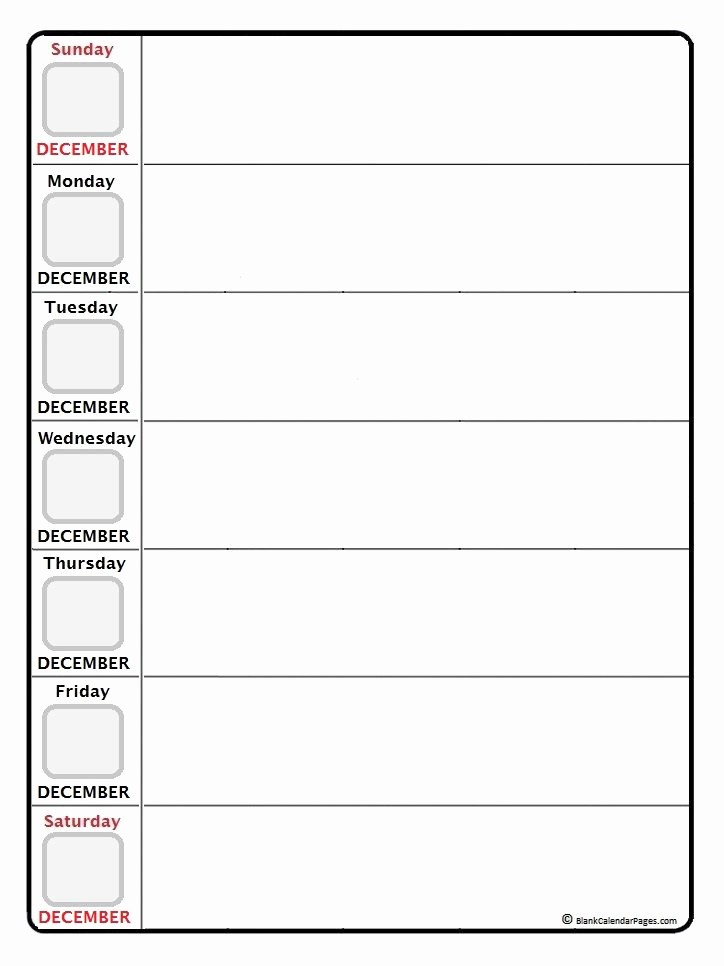 Free Printable Daily Calendar 2018 Unique December Daily Calendar Printable Planner