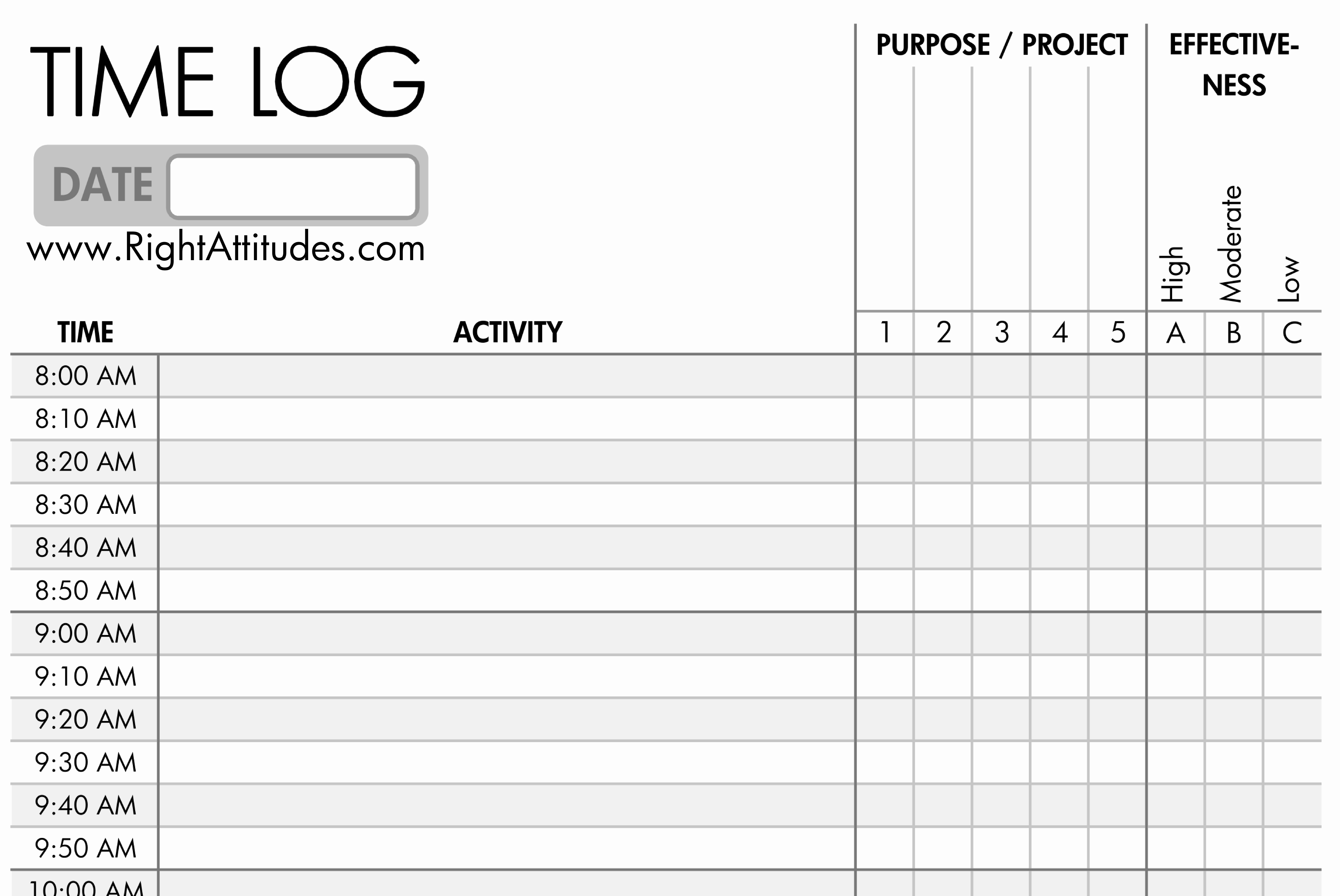 Free Printable Daily Time Sheets Awesome 7 Best Of Printable Daily Time Log Daily Work Log