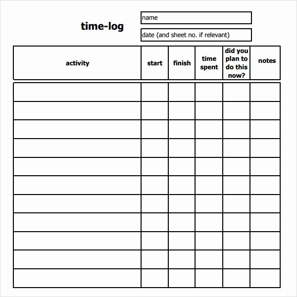 Free Printable Daily Time Sheets Beautiful 11 Time Log Templates – Pdf Word