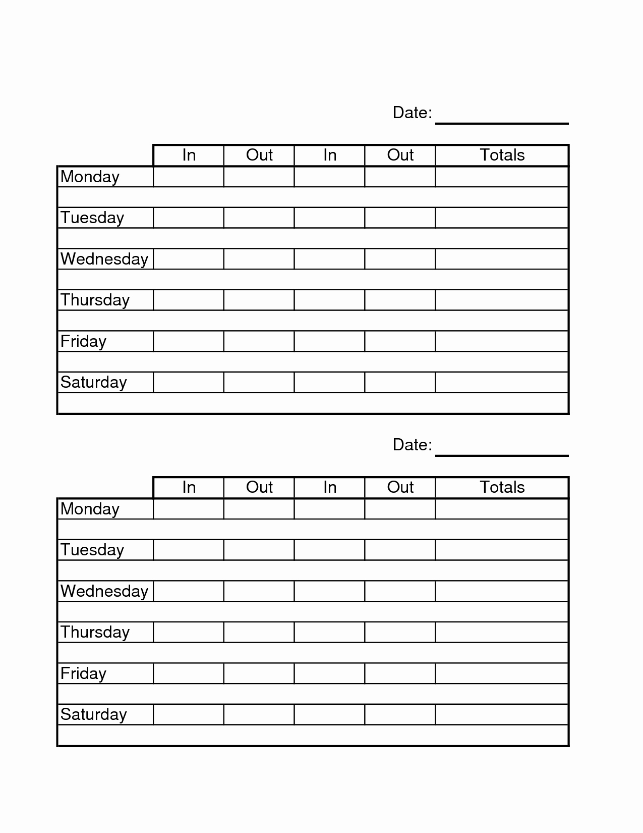Free Printable Daily Time Sheets Beautiful Two Week Time Sheets Employee Time Sheets