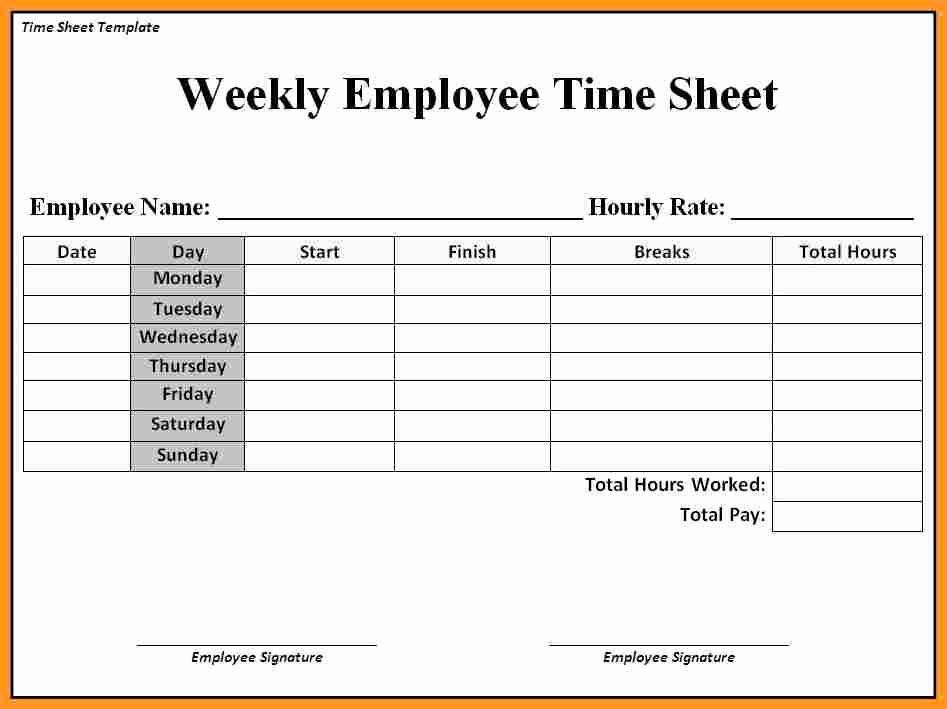 Free Printable Daily Time Sheets Best Of Employee Timesheet Templates