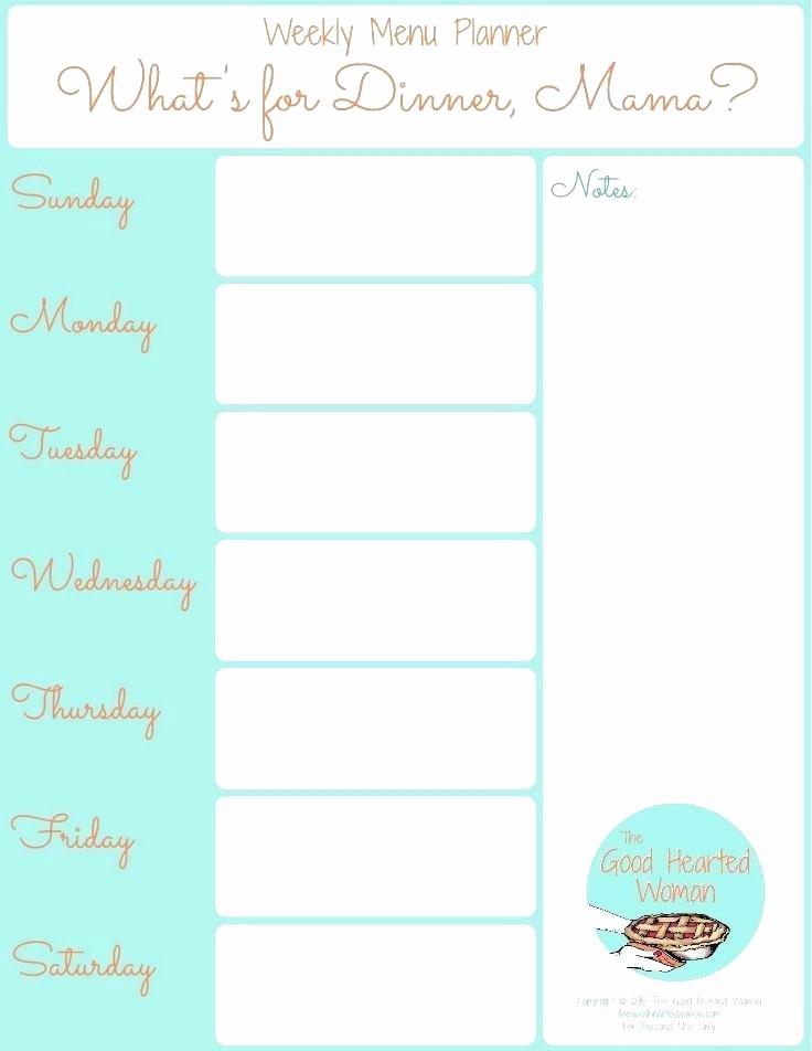 Free Printable Dinner Menu Templates Best Of Menu Planners Template – Helenamontanafo