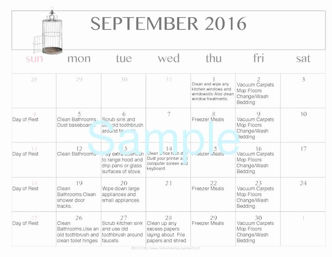 Free Printable Editable Calendar 2016 Beautiful Free Editable Printable September 2016 Cleaning Calendar