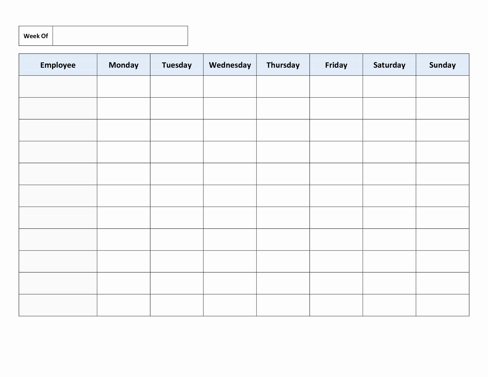 Free Printable Employee Schedule Template Lovely Free Printable Work Schedules