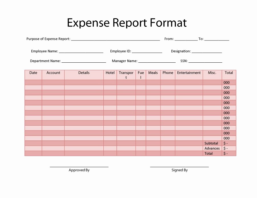 Free Printable Expense Report forms Beautiful 40 Expense Report Templates to Help You Save Money