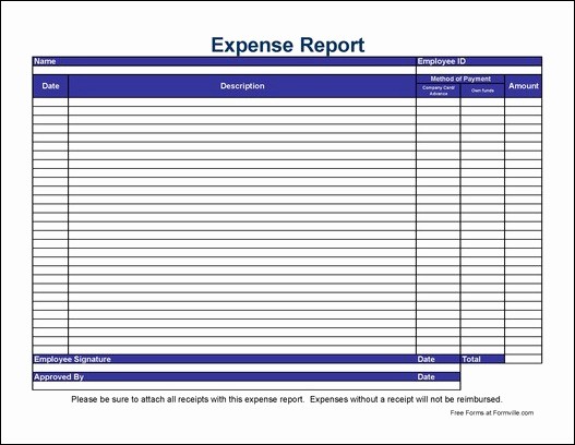 Free Printable Expense Report forms Beautiful Free Simple Expense Report From formville