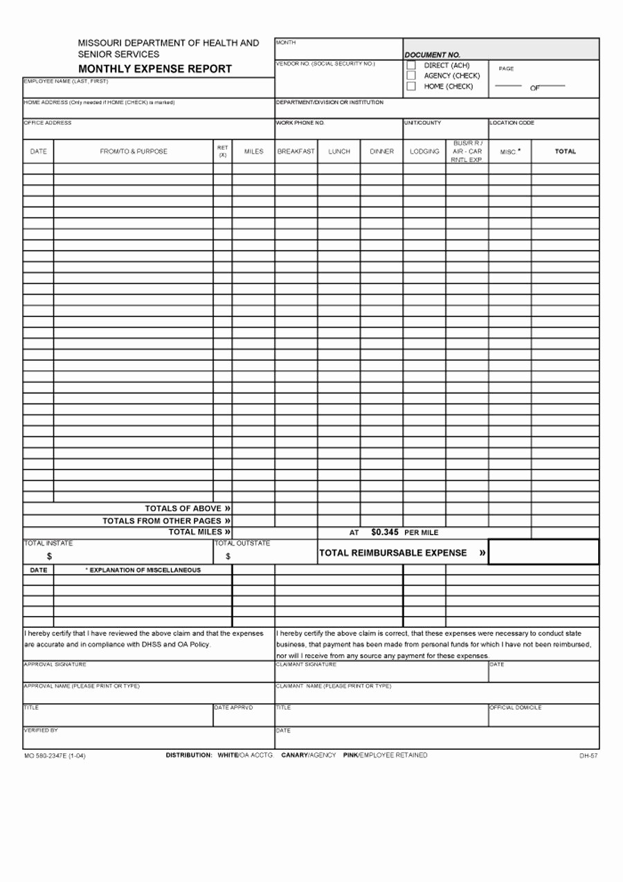 Free Printable Expense Report forms Fresh 40 Expense Report Templates to Help You Save Money