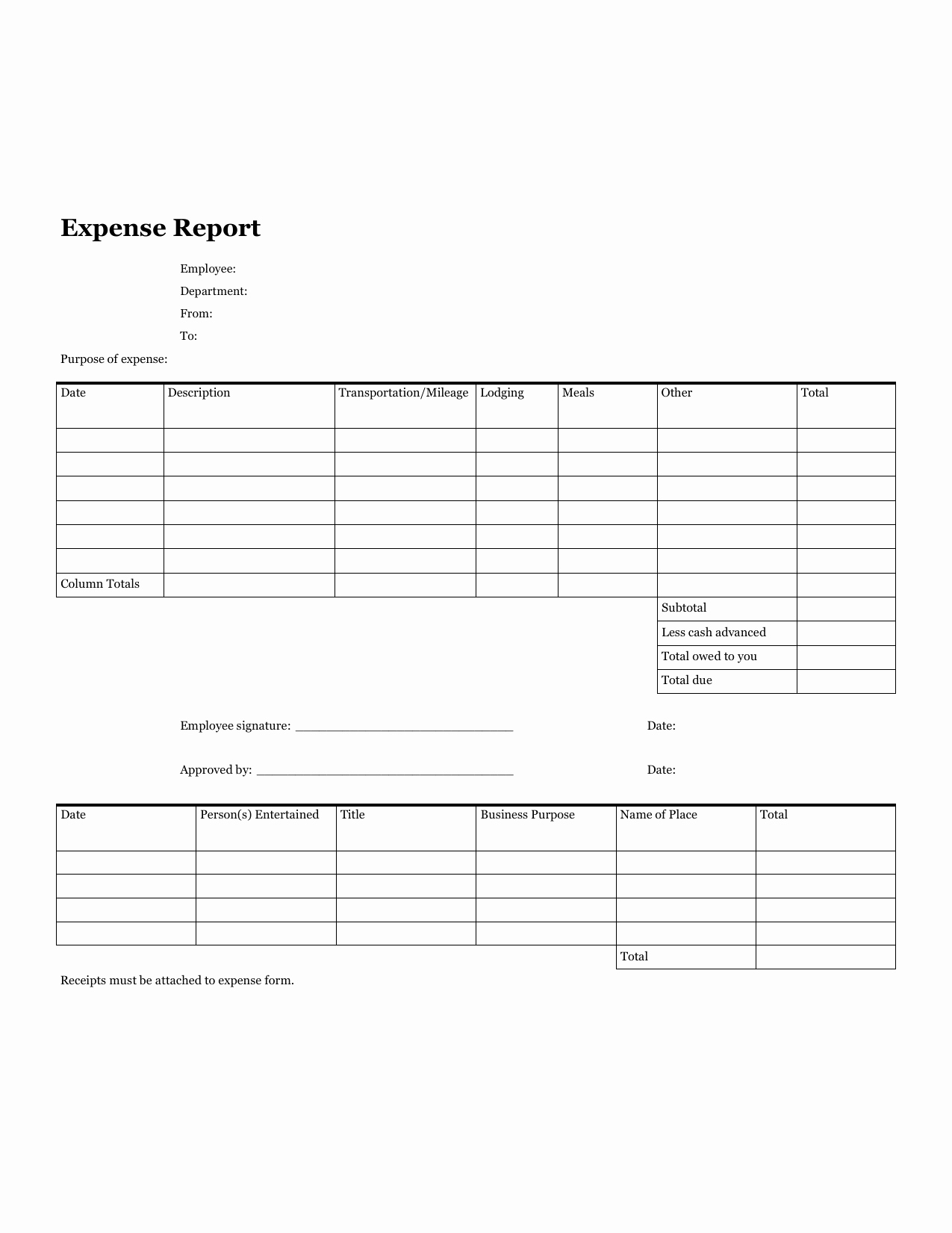 Free Printable Expense Report forms Fresh Download Blank Expense Report form Pdf