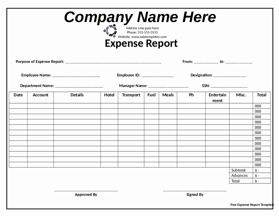 Free Printable Expense Report forms Inspirational 2018 Expense Report form Fillable Printable Pdf &amp; forms