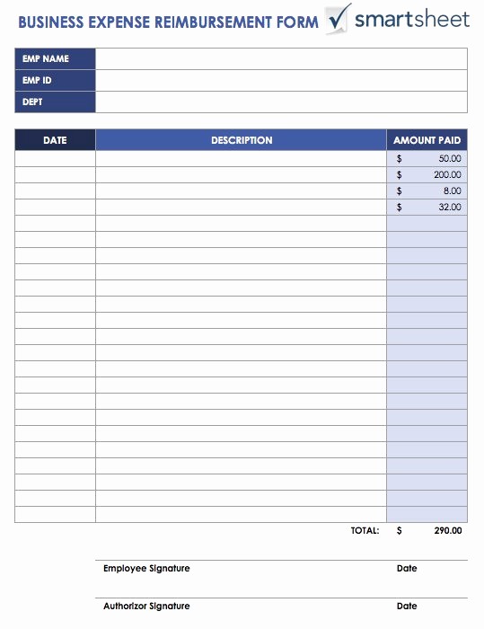 Free Printable Expense Report forms Inspirational Free Expense Report Templates Smartsheet