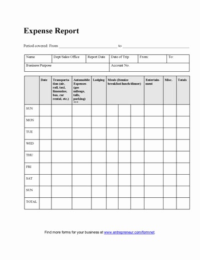 Free Printable Expense Report forms New 10 Best Of Simple Expense Report Print Out Free
