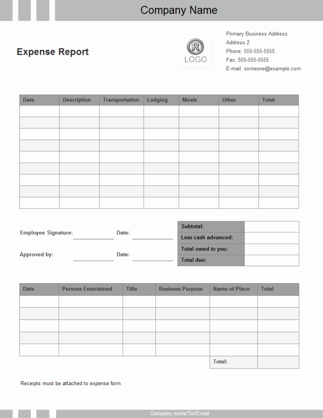 Free Printable Expense Report forms New Employee Expense Report
