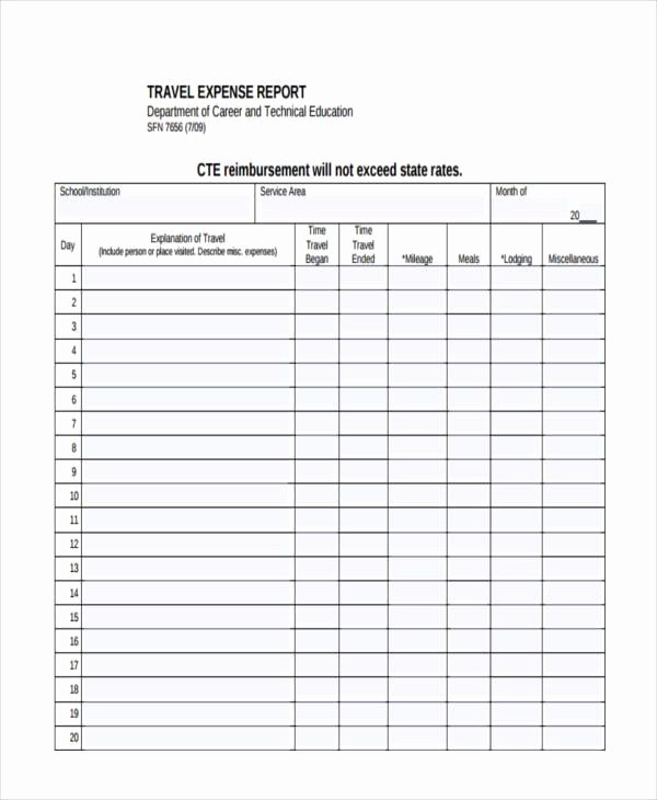 Free Printable Expense Report forms Unique Free Expense forms