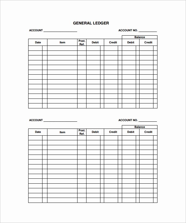 Free Printable General Ledger Template Elegant 9 Sample Ledger Paper Templates to Download