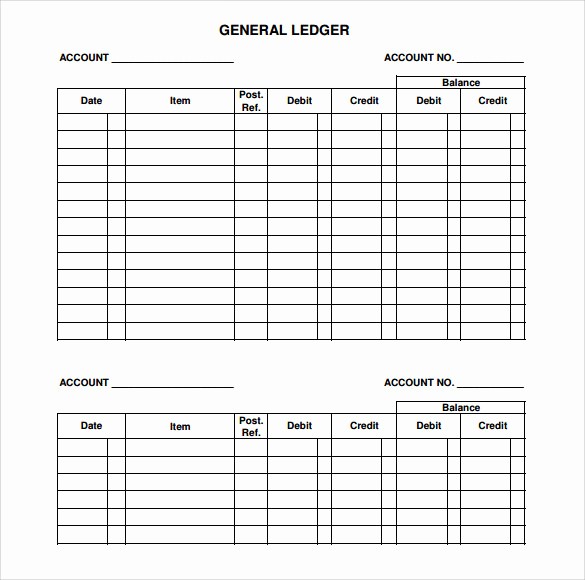 Free Printable General Ledger Template Luxury 7 Sample General Ledger Templates