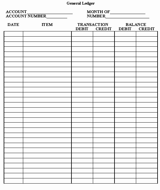 Free Printable General Ledger Template New 13 Best Of Accounting Worksheet Paper Free
