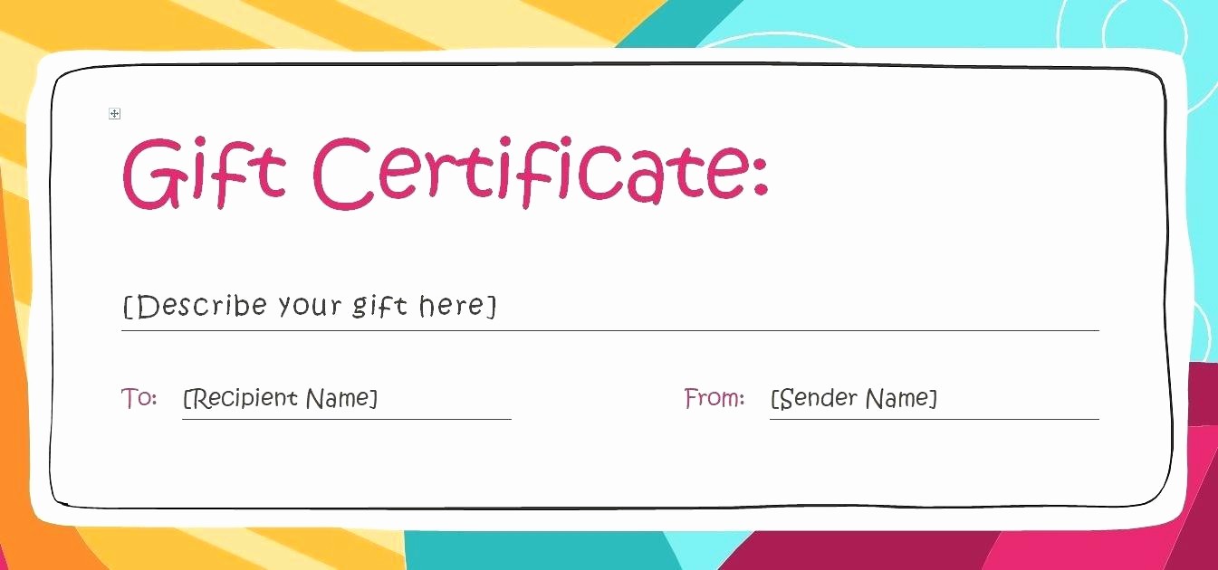 Free Printable Gift Card Template Awesome Birthday Gift Certificate Template Free Gift Ftempo