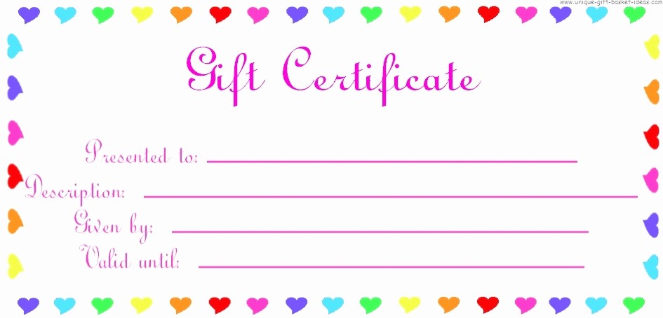 Free Printable Gift Card Template Awesome Printable Gift Certificate Birthday